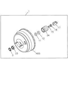 1997 Acura SLX Master Vacuum Assembly, Brake Diagram for 8-94375-407-1