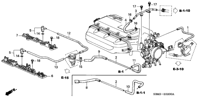 2003 Acura CL Pipe, Purge Diagram for 36166-PGE-A00