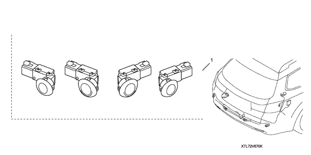 2011 Acura TSX Back-Up Sensor *Nh-624P* Diagram for 08V67-TL7-210K