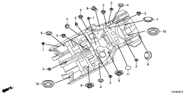 2021 Acura TLX 4 Door BASE KA XAT Grommet (Floor) Diagram