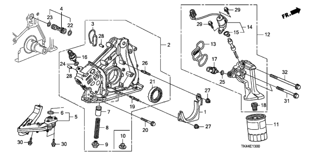 2012 Acura TL Oil Pump Diagram