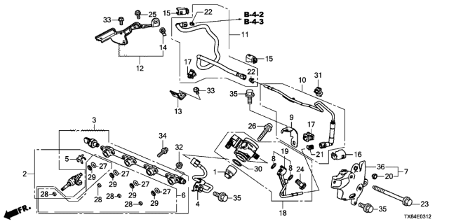 2016 Acura ILX Fuel Injector O-Ring Diagram for 91309-5A2-A01