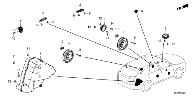 2022 Acura MDX Subwoofer Speaker Diagram for 39120-TYA-A01