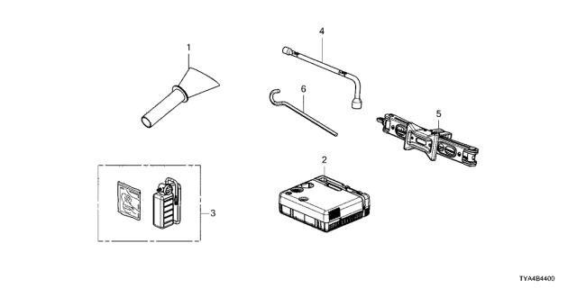 2022 Acura MDX Tools - Jack Diagram