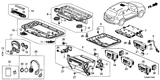 2019 Acura MDX Rear Entertainment System Diagram