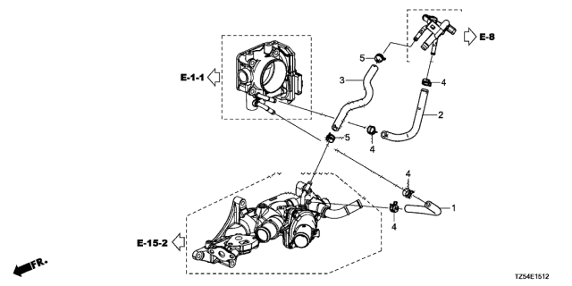 2019 Acura MDX 5 Door TECH (HYBRID (AWD)) KA DCT Water Hose (3.0L) Diagram