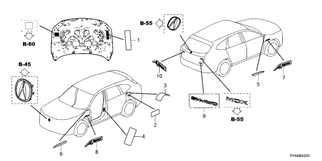 2022 Acura MDX Placard Specification, USA Diagram for 42762-TYC-A00