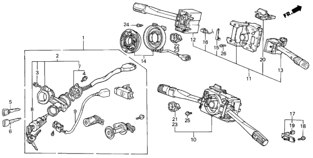 1986 Acura Integra Switch Assembly, Combination (Tr) Diagram for 35250-SD2-A11