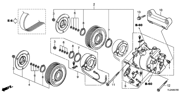 2014 Acura TSX A/C Air Conditioner (Compressor) (L4) Diagram