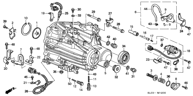 1997 Acura NSX Case,Transmission Diagram for 21200-PR8-F01
