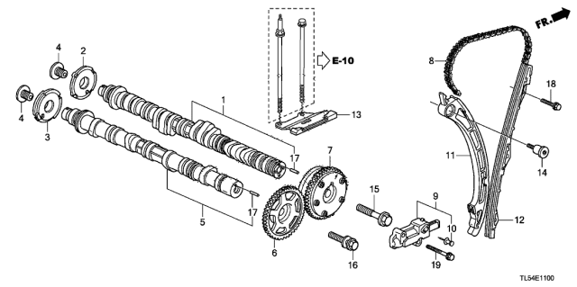 2011 Acura TSX 5 Door TSXTEC KA 5AT Camshaft - Cam Chain Diagram