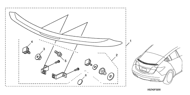 2012 Acura ZDX Tailgate Spoiler Diagram