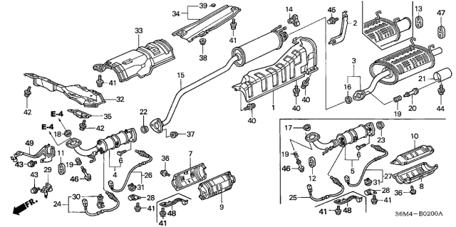 2002 Acura RSX Exhaust Pipe - Muffler Diagram