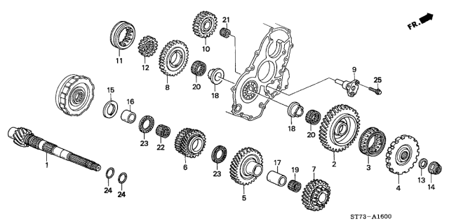 2000 Acura Integra 4 Door LS KA 4AT AT Countershaft Diagram