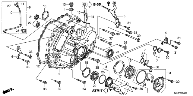 2014 Acura MDX Shim F (89MM) (1.20) Diagram for 90465-RT4-000