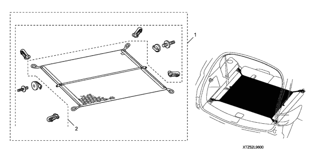 2017 Acura MDX 5 Door ADV (ENT/E.LIBERTY) KA 9AT Cargo Net Diagram