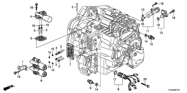 2014 Acura TSX 4 Door TECH KA 5AT AT Solenoid (L4) Diagram