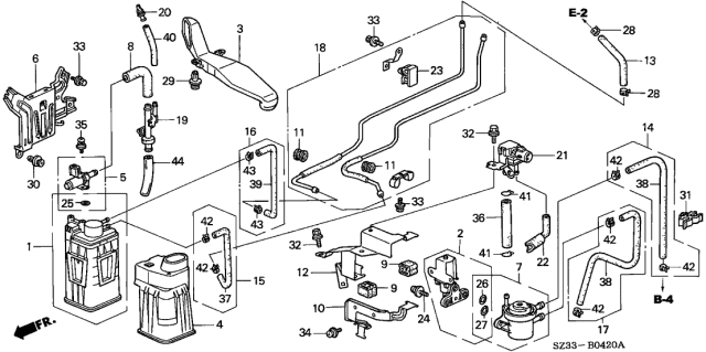 1998 Acura RL Canister - Vent Valve Diagram