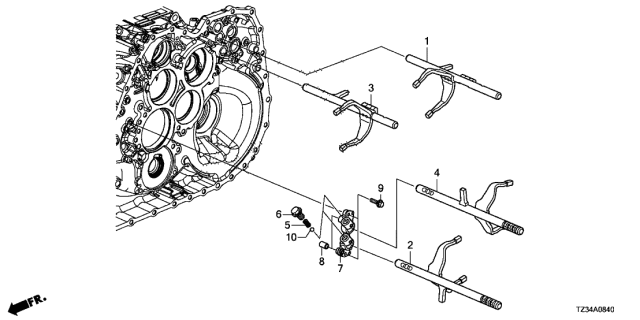 2018 Acura TLX 4 Door 24BASE (L4) KA DCT AT Shift Fork Diagram