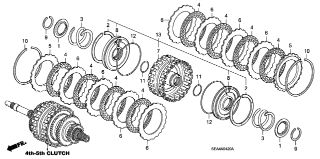 2004 Acura TSX Clutch Set (4-5) Diagram for 22010-RCT-305