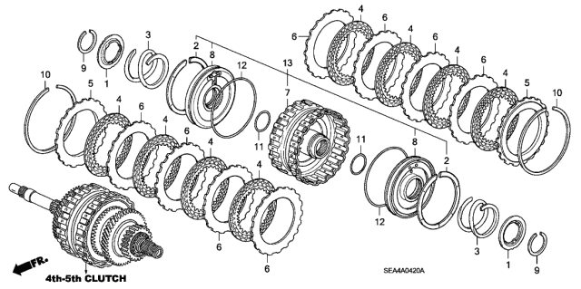 2004 Acura TSX 4 Door TSX (NAVIGATION) KA 5AT AT Clutch (4TH-5TH) Diagram