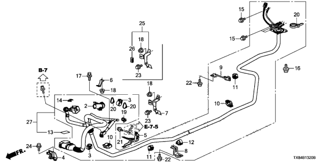 2013 Acura ILX Hybrid Clamp B, Cable Diagram for 1F086-RBJ-003