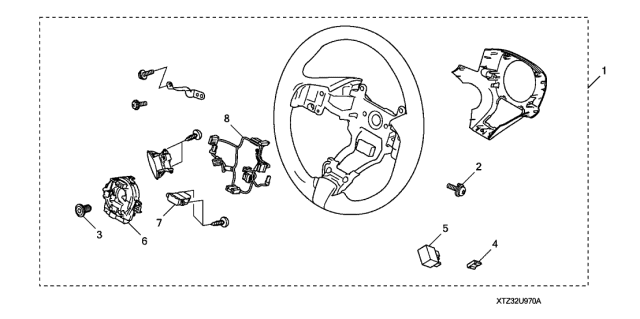 2019 Acura TLX Steering Wheel (Heated) Diagram