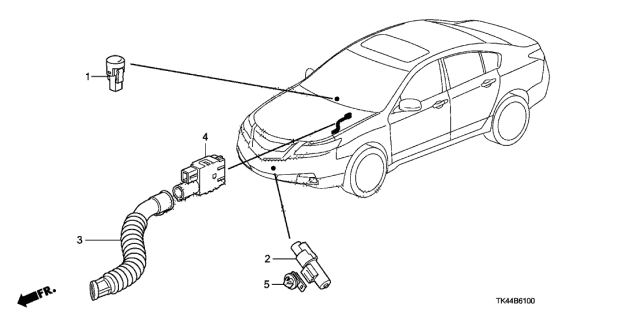 2012 Acura TL 4 Door TECH (SHAWD) KA 6AT A/C Sensor Diagram