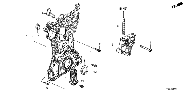 2021 Acura RDX Cover, Chain Case Diagram for 11412-RPY-G00