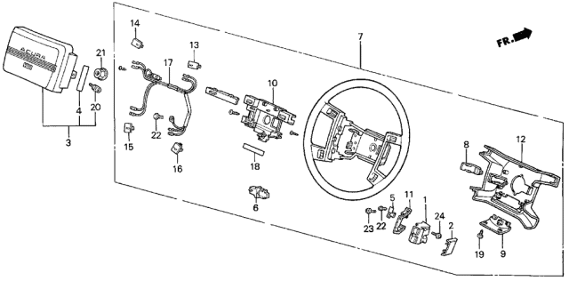 1989 Acura Legend Button A, Horn (Mauve Red) Diagram for 78521-SG0-A81ZF