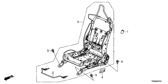 2021 Acura NSX 2 Door FIF KA DCT Seat Components (Manual Seat) Diagram 1