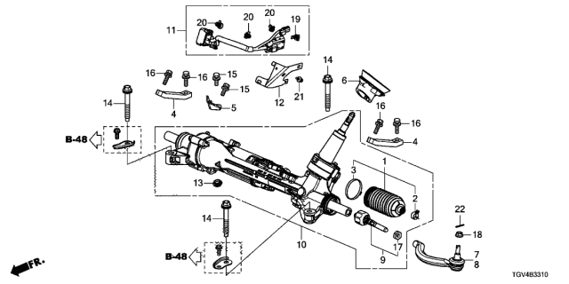 2021 Acura TLX Dust Seal Set Diagram for 53429-TGV-A01