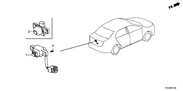 2021 Acura TLX Camera, Rearview Diagram for 39530-TGV-A02