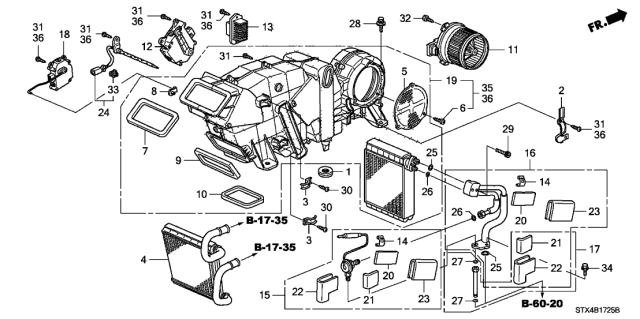 2013 Acura MDX Rear Heater Unit Diagram