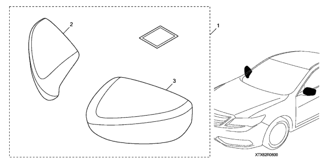2021 Acura ILX 4 Door 24TECH (A-SPEC) KA DCT Door Mirror Cover Diagram
