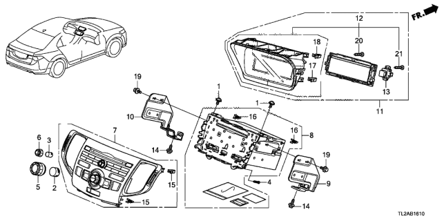 2013 Acura TSX 4 Door TSX V6 KA 5AT Audio Unit Diagram