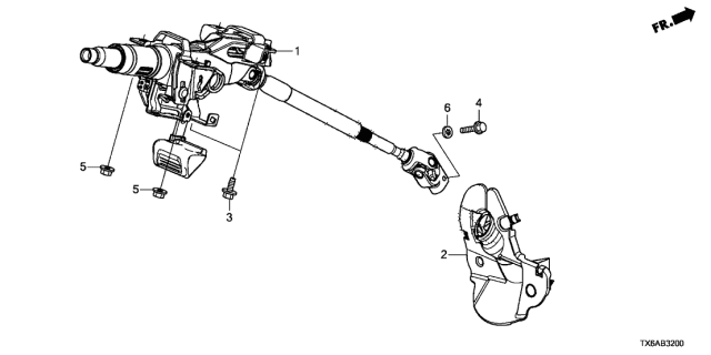 2021 Acura ILX 4 Door 24TECH (A-SPEC) KA DCT Steering Column Diagram