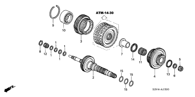 2004 Acura MDX AT Mainshaft Diagram