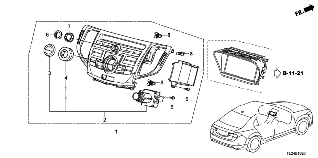 2011 Acura TSX 4 Door TECH KA 6MT Switch Panel (Navigation) Diagram