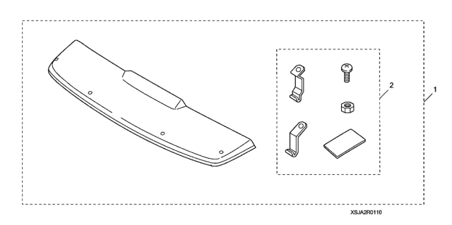 2010 Acura RL 4 Door RL-HI (HAWAII) KA 5AT Moonroof Visor Diagram