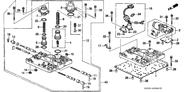 1998 Acura RL AT Secondary Body Diagram