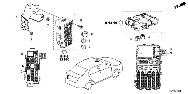 2021 Acura TLX Control Unit - Cabin Diagram 2