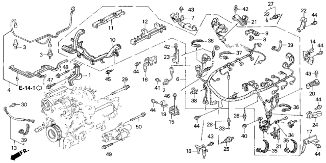 1994 Acura Legend Ignition Knock Detonation Sensor Diagram for 30530-PR7-A01