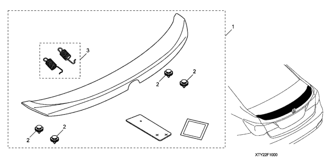 2019 Acura RLX Deck Lid Spoiler Diagram