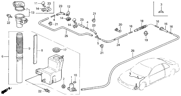 1991 Acura Legend Washer Nozzle Assembly (Cayman White Pearl) Diagram for 76810-SP0-A11YF