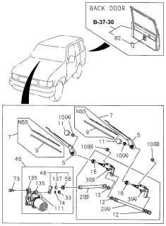 1996 Acura SLX Rubber, Left Front Wiper Blade Diagram for 8-97807-964-0