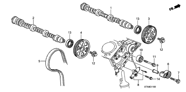 2007 Acura MDX Camshaft - Timing Belt Diagram