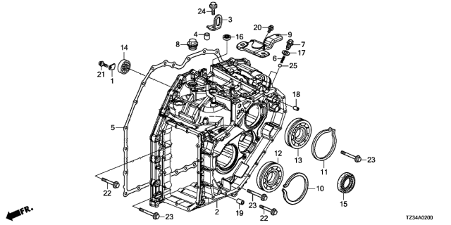 2019 Acura TLX 4 Door 24TC+A (L4 A-SPEC) KA DCT AT Transmission Case Diagram