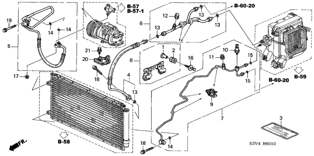 2004 Acura MDX A/C Hoses - Pipes Diagram