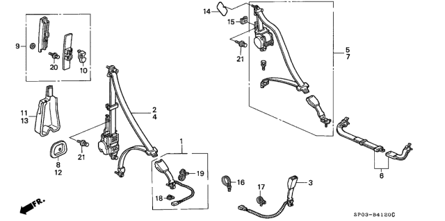 1995 Acura Legend Seat Belts Diagram